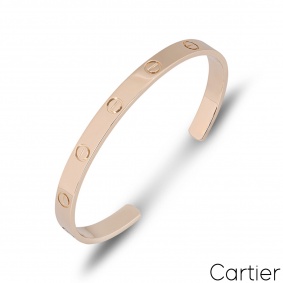Cartier Rose Gold Plain Cuff Love Bracelet Size 19 B6032619 Cartier Rose Gold Plain Cuff Love Bracelet Size 19 B6032619